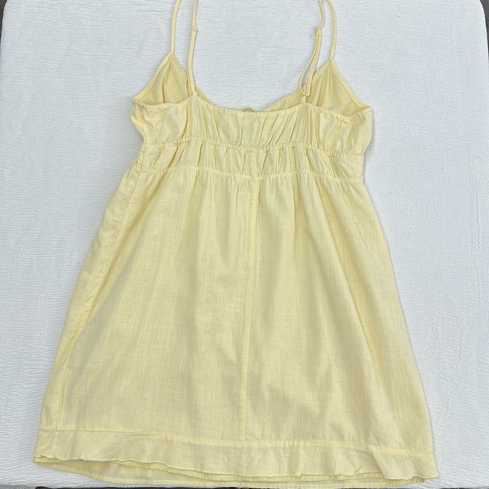 🌼 Cotton On Buttercup Yellow Tie-Front Mini Dress XL ✨ - Picture 5 of 7